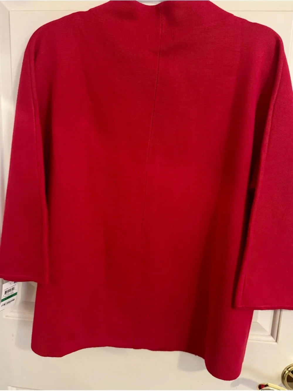 **NWT** JM Collection Red Asymmetrical Sweater Jacket & Jeweled Brooch Size - L - Picture 9 of 11